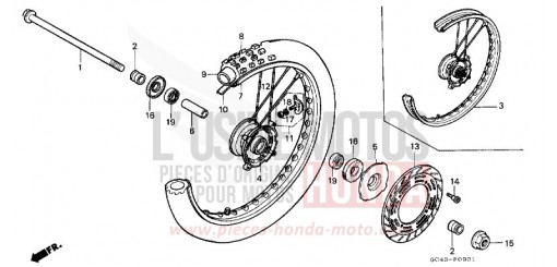 ROUE AVANT (RG/RH/RJ/RK) CR80RH de 1987